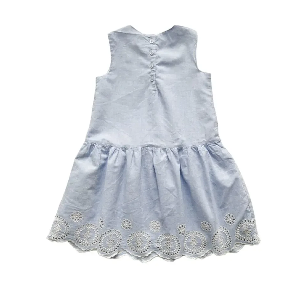 Gap Kids Blue Eyelet Sleeveless Dress - Size 4T